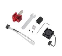 Bewinner Lab P1 P1S V2.0 Hotend Kit Impresora 3D Extrusora Bloque Calefactor Reemplazo con Boquilla de Acero Endurecido de 0,4 Mm Ventilador de Enfriamiento Termistor Calentador de Cerámica 320 ℃ Rojo