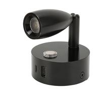 Bewinner Lámpara de Lectura RV LED - Luz Nocturna Azul, Regulable Táctil, 12V-24V, Diseño Compacto, Conector USB