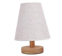 Bewinner Lámpara de Mesa Regulable con Pantalla de Tela, Lámpara de Noche USB con Control Remoto, Luz de Mesita de Noche Minimalista Moderna para Dormitorio, Opciones Tricolores, Base de Madera