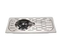 Bewinner Lavadora de Tazas de Enjuague de Vidrio de Acero Inoxidable, Equipo de Limpieza Automática de Botellas de Fregadero con Bandeja de Goteo de Drenaje para Barra de Cafetería Casera (SILVER)