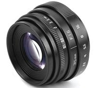 Bewinner Lente de Cámara, Enfoque Fijo Lente Manual de 35 Mm para Cámaras de Retrato (BLACK)