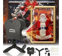 Bewinner Luces de Proyector de Halloween, Proyector de Cine en Casa con Mini Ventana de Películas, Proyector Fantasma Dinámico, Decoraciones de Halloween Impermeables para Fiestas