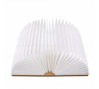 Bewinner Luz LED Plegable para Libros, Luz Nocturna Recargable de Madera de 2,5 W con Forma de Libro, Blanco Cálido Ajustable 3000K-3500K, Lámpara de Lectura Portátil USB-C para Decoración de la