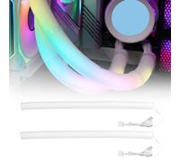 Bewinner Manga de Tubo de Refrigeración Líquida ARGB, Luz Panorámica de 360 grados de Silicona Suave, 35 Cuentas de Luz, para de Refrigeración por Agua de PC con 5 V 3 Pines