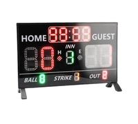 Bewinner Marcador Electrónico de Béisbol con Panel Negro, Pantalla LED de 12 Dígitos, Brillo Ajustable, Control Remoto, Opciones de Montaje Versátiles