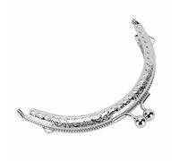 Bewinner Marco de Bolso de Metal Plateado Resistente para Manualidades, Marco de Bolso con Cierre de Cierre de Beso de Hierro de 3,35 "para Cartera, de Vestido de Noche