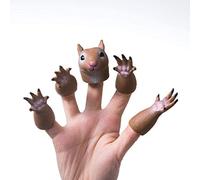 Bewinner Marionetas de Dedo de Ardilla para Niños - Juego de Marionetas de Mano de Animales de Goma Suave, Juguetes Educativos Interactivos para Enseñar, Vincular y Jugar (Ardilla)