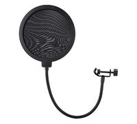 Bewinner Máscara de Filtro Pop para Micrófono Profesional, Capucha Rociadora con Filtro Emergente de 15,5 Cm de Diámetro para Estudio de Grabación, Protector de Micrófono de Doble Capa con Soporte y