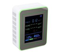 Bewinner Medidor de Calidad del Aire Monitor Interior 6 en 1, Detector Portátil de Humedad y Temperatura CO2 PM2.5 HCHO TVOC, Probador Inteligente Alimentado por Batería con Pantalla a Color de 2,8