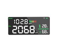 Bewinner Medidor de Decibelios WiFi Montado en la Pared, Monitor Digital de Nivel de Ruido con Pantalla de Temperatura y Humedad de CO2, Control de Aplicación Inteligente 2.4G, Detector de Nivel de