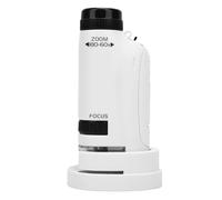 Bewinner Microscopio de Mano para Niños 60-180X, Microscopio Portátil con Luz LED, Lupa de Zoom Ajustable con 4 Diapositivas de Muestras, Herramienta de Ciencia Educativa para Aula y (White)