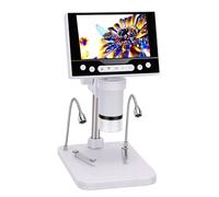 Bewinner Microscopio Digital de Monedas 1000X con Pantalla LCD 1080P de 5 Pulgadas, 8 Luces LED Ajustables, Microscopio USB Recargable de 1500 MAh para Coleccionistas de Soldadura de PCB