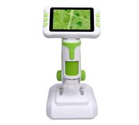 Bewinner Microscopio Digital para Niños 1600X con Pantalla LCD de 4 Pulgadas, Microscopio USB de Mano y Escritorio para Educación, Luz LED Ajustable, Cámara de 48 MP, Grabación de Vídeo (Green)