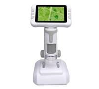 Bewinner Microscopio Digital para Niños 1600X con Pantalla LCD de 4 Pulgadas, Microscopio USB de Mano y Escritorio para Educación, Luz LED Ajustable, Cámara de 48 MP, Grabación de Vídeo (Gray)
