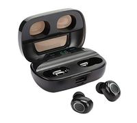 Bewinner Mini Auricular Bluetooth V5.0 Audífonos Inalámbricos con Control Táctil, Auriculares Estéreo Binaurales con Bahía de Carga Pantalla de Alimentación LED, Calidad de Sonido HiFi, Negro