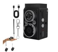 Bewinner Mini cámara digital retro, cámaras portátiles vintage de doble lente con flash, 12 MP, 1080P HD, gran angular y enfoque automático, pantalla de 0.85 pulgadas con llavero retro