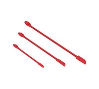 Bewinner Mini Espátula de Silicona de Doble Cara, Paquete de 3 Espátulas Pequeñas para Frascos, Espátula de Maquillaje para Botella de Crema, de Mermelada para Boca Estrecha, sin BPA de Grado (rojo)