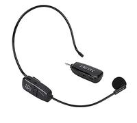 Bewinner Mini Micrófono Inalámbrico 2.4G, Auriculares con Micrófono Portátil para Clases, Conferencias y Guía de Idioma, Transmisor y Receptor para Emparejamiento en Coche