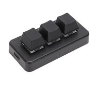Bewinner Mini Teclado de 3 Teclas, 2 en 1 con Cable USB y Teclado Mecánico Personalizado Inalámbrico de 2,4G, Teclado Mecánico con una Sola Mano para Juegos y Trabajo (Black)