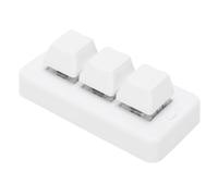 Bewinner Mini Teclado de 3 Teclas, Teclado Programable Bluetooth con Cable USB, Teclado Mecánico Personalizado para Juegos para Computadora Universal (White)