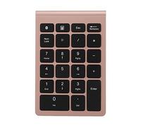 Bewinner Mini Teclado Numérico Inalámbrico Compatible con Bluetooth 5,0 para Android Windows Mac OS, Teclado Ergonómico de 22 Teclas con Tapas de Pie de Tijera (Oro Rosa)