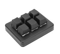 Bewinner Mini Teclado USB con Cable de 6 Teclas, Teclado Mecánico para Jugar con una Mano, Teclado Macro Programable Personalizado para Videojuegos de PC (Black)