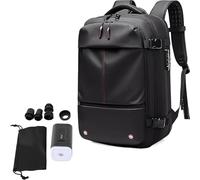 Bewinner Mochila Antirrobo Impermeable 30L Ampliable con de Compresión Ajustable para Viajes y Negocios - Negro