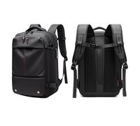 Bewinner Mochila de Compresión con Sellado Al Vacío de 25 L a 60 L, Mochila de Viaje Expandible Resistente Al Agua con Compartimento para Computadora Portátil de 17 Pulgadas para Hombres (BLACK)