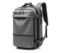Bewinner Mochila de Compresión con Sellado Al Vacío de 25 L a 60 L, Mochila de Viaje Expandible Resistente Al Agua con Compartimento para Computadora Portátil de 17 Pulgadas para Hombres (GREY)