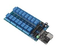 Bewinner Módulo de Control de Ethernet,16 Canales Módulo de Relé, Interfaz RJ45, Tarjeta de Módulo de Relé de Salida de Relé on/Off TCP/IP de Ethernet para Control de Casa Inteligente