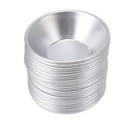 Bewinner Moldes de Aluminio para Tarta de Huevo para Hornear, Paquete de 25 Latas Pequeñas para Tartas, Mini Moldes para Galletas, Magdalenas, 2.8 X 1.6 X 0.8 Pulgadas, Tazas para Hornear Plateadas