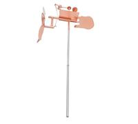 Bewinner Molino de Viento de Baterista Hecho a Mano, Hilandero de Viento de Metal Industrial Vintage único con Baterista en Movimiento, Escultura Cinética Impulsada por ePatio, Césped (Oro Rosa)