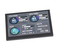 Bewinner Monitor Temp de Computadora de 5 Pulgadas, Tema Dinámico Compatible con la Pantalla Secundaria, Panel de Sensor de Casos de PC Argb, PC CPU RAM HDD Monitor de Datos