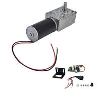 Bewinner Motorreductor DC 12V Reducción de Velocidad de Gusano, 5840-31ZY Eje de 8 Mm 50 RPM de Alto par con Controlador de Regulador PWM para Máquina de Cortina, Abridor de Ventanas, Cartelera