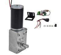 Bewinner Motorreductor DC 12V Reducción de Velocidad de Gusano, 5840-31ZY Eje de 8 Mm 50 RPM de Alto par con Controlador de Regulador PWM para Máquina de Cortina, Abridor de Ventanas, Cartelera