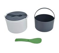 Bewinner Olla Arrocera para Microondas de 2 Litros, PP de Grado Alimenticio sin BPA, Colador con Tapa de Cuchara de Arroz, Juego de Olla para Cocinar Al para la Familia, Arrocera para Microondas