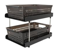 Bewinner Organizador de 2 Niveles con Cestas de Almacenamiento Extraíbles, Contenedor Multiusos para Mostrador de Tocador de Baño para Despensa de Cocina o Uso en Oficina