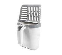 Bewinner Pala para para Gatos y Soporte para Bolsas de Basura, Diseño 2 en 1 para una Fácil Limpieza, Incluye Pala Integrada con Deflector y 8 Rollos de Bolsas de Basura (con Deflector 8 Rollos de
