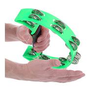 Bewinner Pandereta de Campanilla de Doble, Instrumento Musical de Percusión con Excelente Sonido, Plástico y Metal Ecológico, Regalo para Niños Adultos (GREEN)