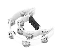 Bewinner Pandereta de Campanilla de Doble, Instrumento Musical de Percusión con Excelente Sonido, Plástico y Metal Ecológico, Regalo para Niños Adultos (WHITE)