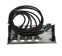 Bewinner Panel Frontal Interno USB 2.0 Hub para Bahía de Unidad de 5,25", Panel de Bahía de Unidad óptica de Metal de 4 Puertos y 19 Pines con Protección contra Sobrecorriente para Caja de