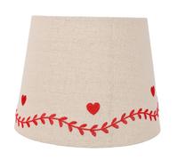 Bewinner Pantalla de Lámpara Bordada de Ramas E27 E14, Pantalla de Tela de Lino, Cubierta de Lámpara de Mesa Rústica para Dormitorio, Sala de Estar, Blanco, 21,5 Cm (rojo)
