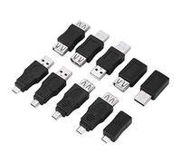 Bewinner Paquete de 10 Adaptadores USB2.0 múltiples Convertidores Micro/Mini Macho Hembra Conectores Adaptador USB Macho a Hembra, Adaptadores USB a USB