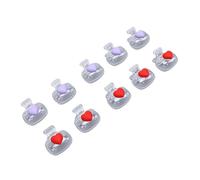 Bewinner Paquete de 10 Fundas para Cabezales de Cepillos de Dientes con Abrazadera, Tapas para Cepillos de Dientes de Viaje, Patrón de Corazón Violeta Rojo, Plástico de Calidad Alimentaria, Compacto e