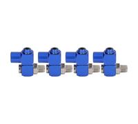 Bewinner Paquete de 4 Conectores de Manguera Giratorios NPT de 1/4 Pulgadas, Adaptador de Herramienta Neumática Giratorio de 360°, Aluminio Anodizado de Acero Endurecido de Presión Máxima de 150 PSI