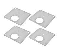 Bewinner Paquete de 4 Placas de Reparación de Bisagras de Acero Inoxidable de 3,5 X 3,5 Pulgadas, Soporte de Placa Lateral para Bisagra de Puerta de Gabinete para Cocina Casera, Soporte de
