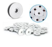 Bewinner Paquete de 50 Bobinas de Aluminio, 2,5 Cm de Diámetro para Máquina de Coser con Ojales, Bobinas de Coser Vacías para Accesorios de Máquinas de, Duraderas y Ligeras