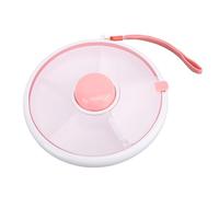 Bewinner Paquete Giratorio de Frutas para Niños, Recipiente para Refrigerios Sellado a Prueba de Derrames, a Prueba de Fugas, para Cocina, Sala de Estar, 7,09 Pulgadas (Rosáceo)