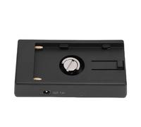 Bewinner Placa Adaptadora de Batería para Cámara para Baterías NP-F970 F750 F570 F550, Adaptador de Corriente de 7,2 V con Indicador LED, Soporte de Zapata y Almohadilla Antideslizante