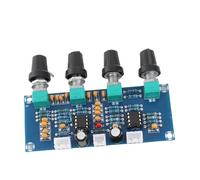 Bewinner Placa Amplificadora de Potencia Digital de 2 Canales de Sonido, Módulo Preamplificador NE5532 con Ajuste de Graves Medios Altos, Placa Amplificadora de Audio DC12V-24V para Amplificador,